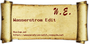 Wasserstrom Edit névjegykártya